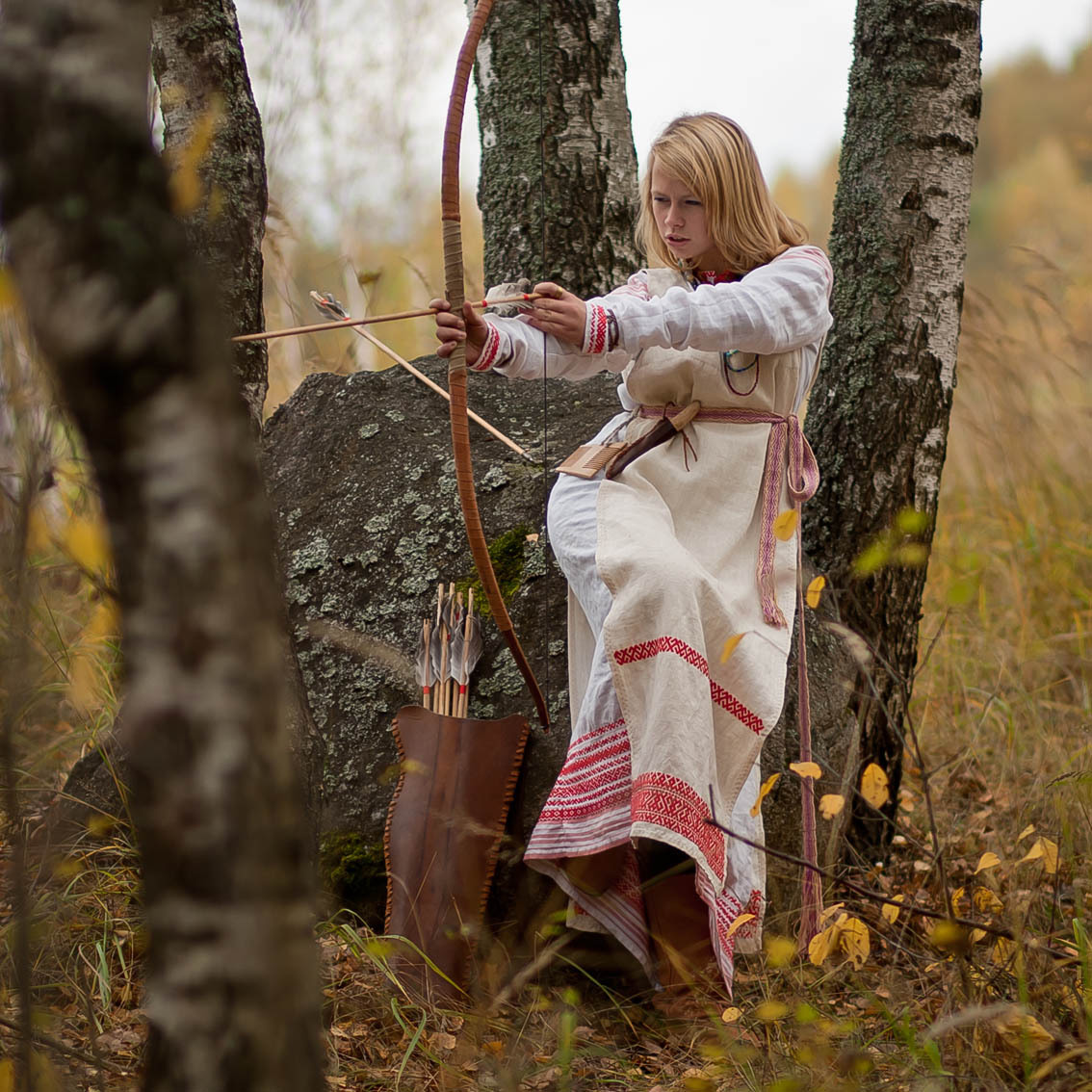 Sexy photo Girls in Slavic costumes in Contagene